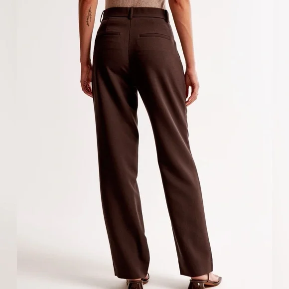 Abercrombie & Fitch Dark Brown Straight Leg Pant 27L - Picture 2 of 6